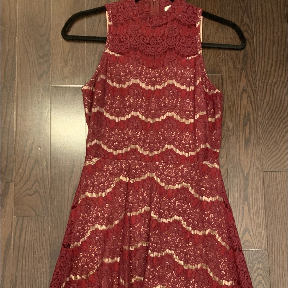 maroon lace dress